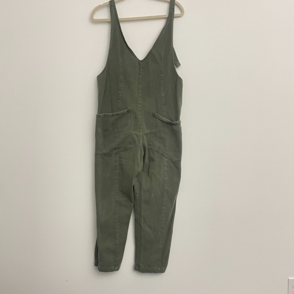 Talulah Overalls Women S Olive Green Pockets Denim Utilitarian Workwear Classic